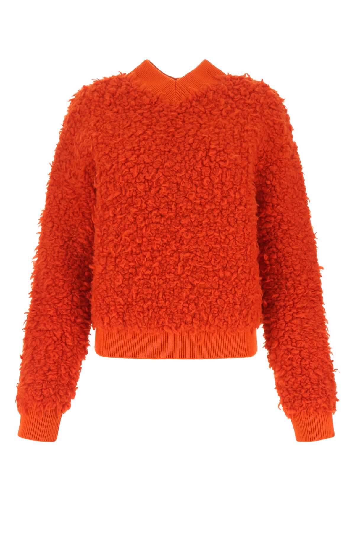 Bottega Veneta Boucle Knit Sweater — Red