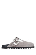 Roger Vivier Slidy Viv Mule Heel — Gray