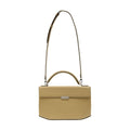 Toteme Calfskin Box Top Handle Bag — Beige