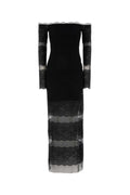 Blumarine Lace and Mesh Insert Dress — Black