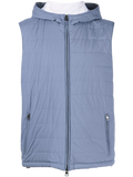 Manzoni24 Hooded Padded Gilet — Blue