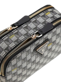 Guess Chevron-Quilted Polyurethane Crossbody Bag — Black