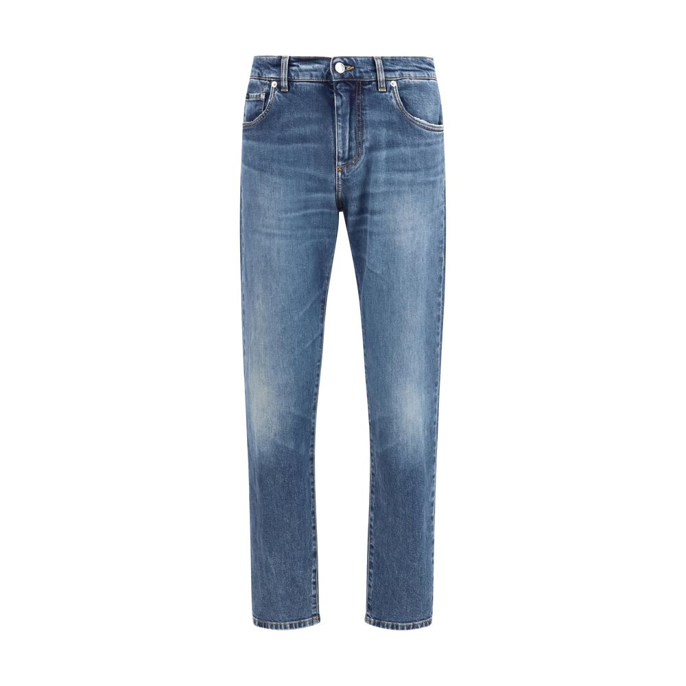 Dolce & Gabbana Cotton Straight-Leg Jeans — Blue