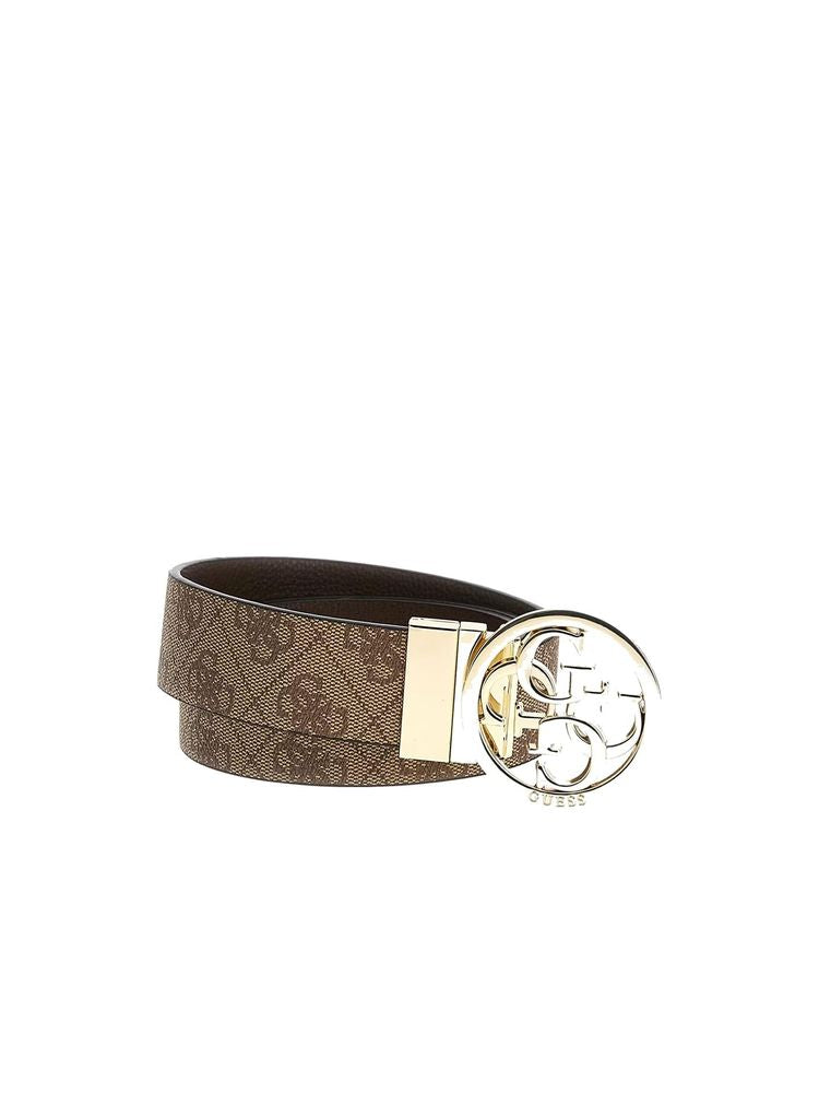 Guess Logo-Embellished Belt — Beige