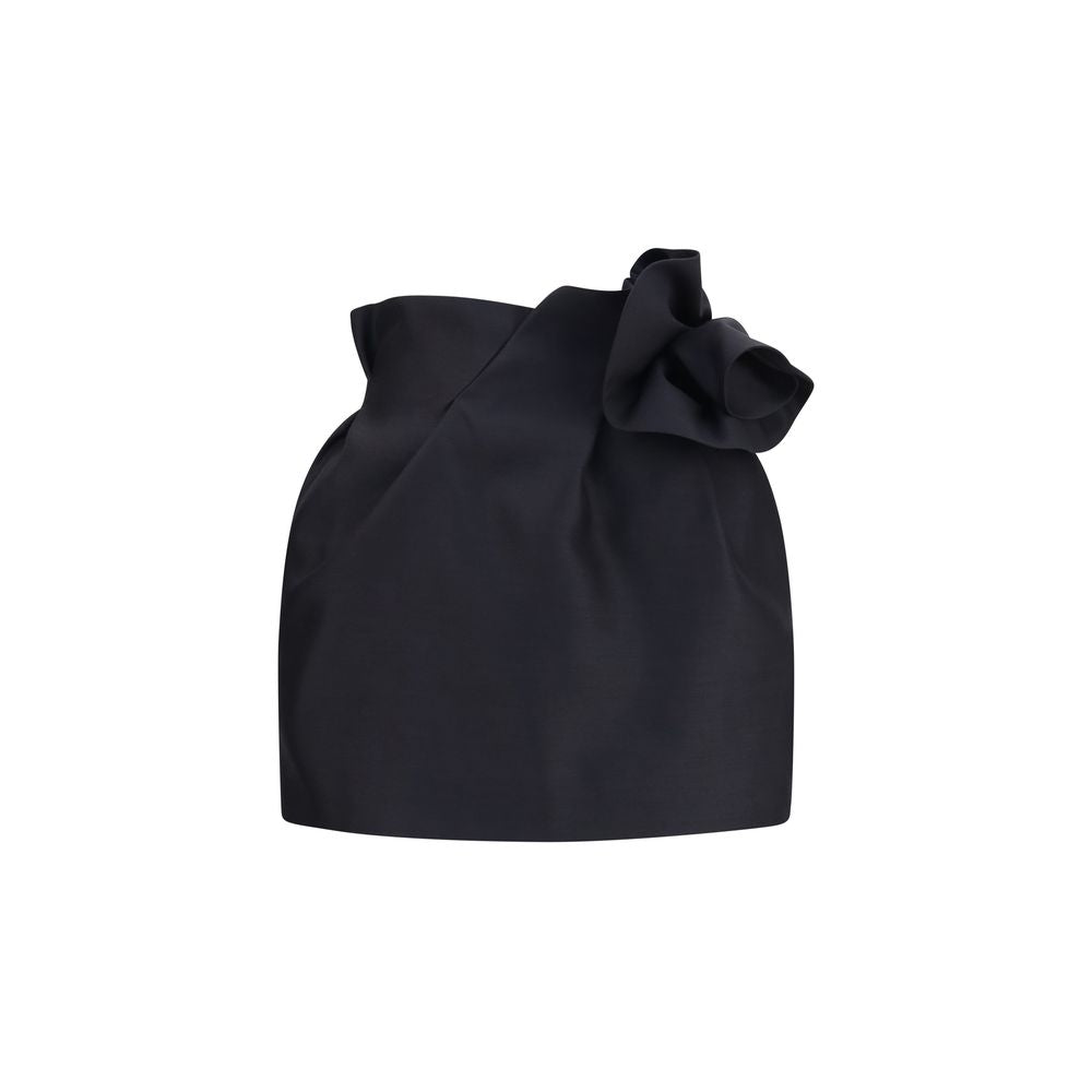 Magda Butrym Ruffled Merino Wool Skirt — Black