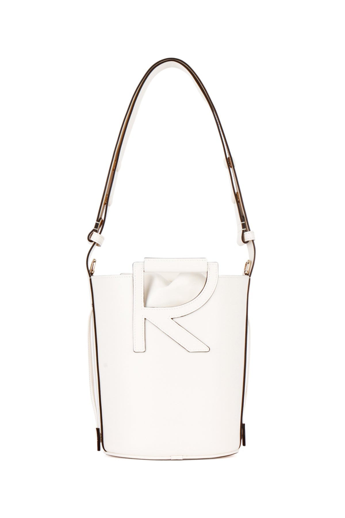 Roger Vivier Embossed Logo Shoulder Bag — White
