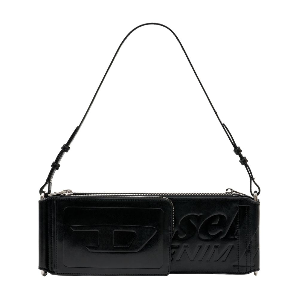Diesel Embossed Logo Shoulder Bag — Black