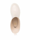 Valentino Signature Roman-Stud Leather Ankle Boot — White
