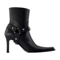Balenciaga Harness-Strap Leather Ankle Boot — Black