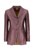 Max Mara Silk-Cotton Blazer — Purple