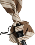 Dolce & Gabbana Striped Silk Bow Tie — Brown