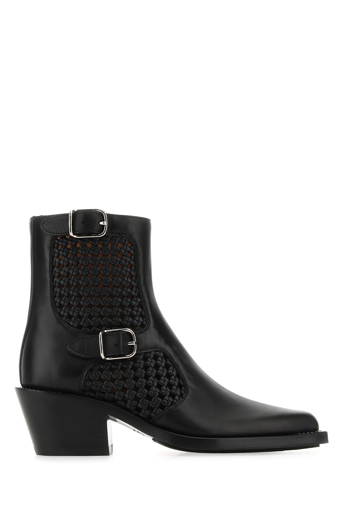 Chloé Buckle-Strap Leather Boot — Black