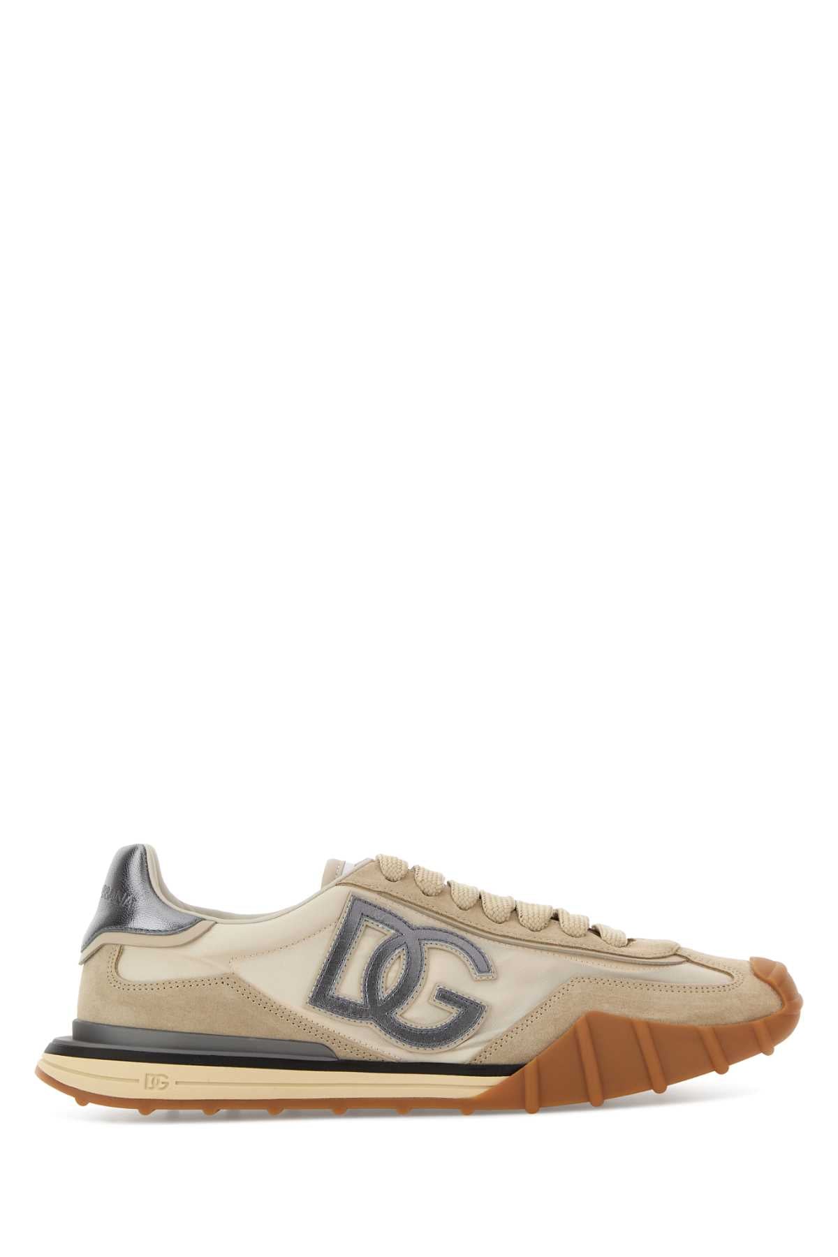 Dolce & Gabbana Logo-Embroidered Sneaker — Beige