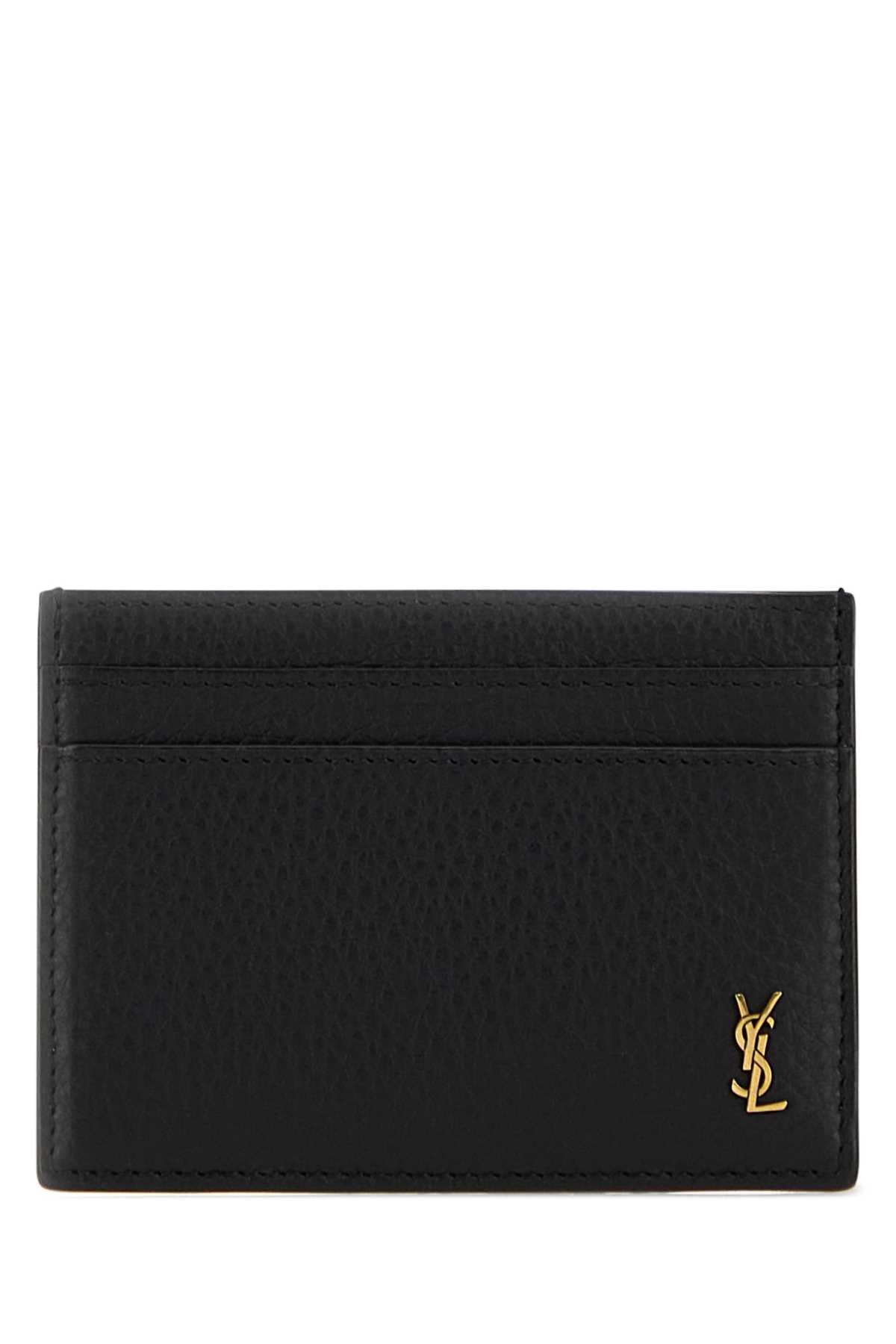 Saint Laurent Leather Card Case — Black
