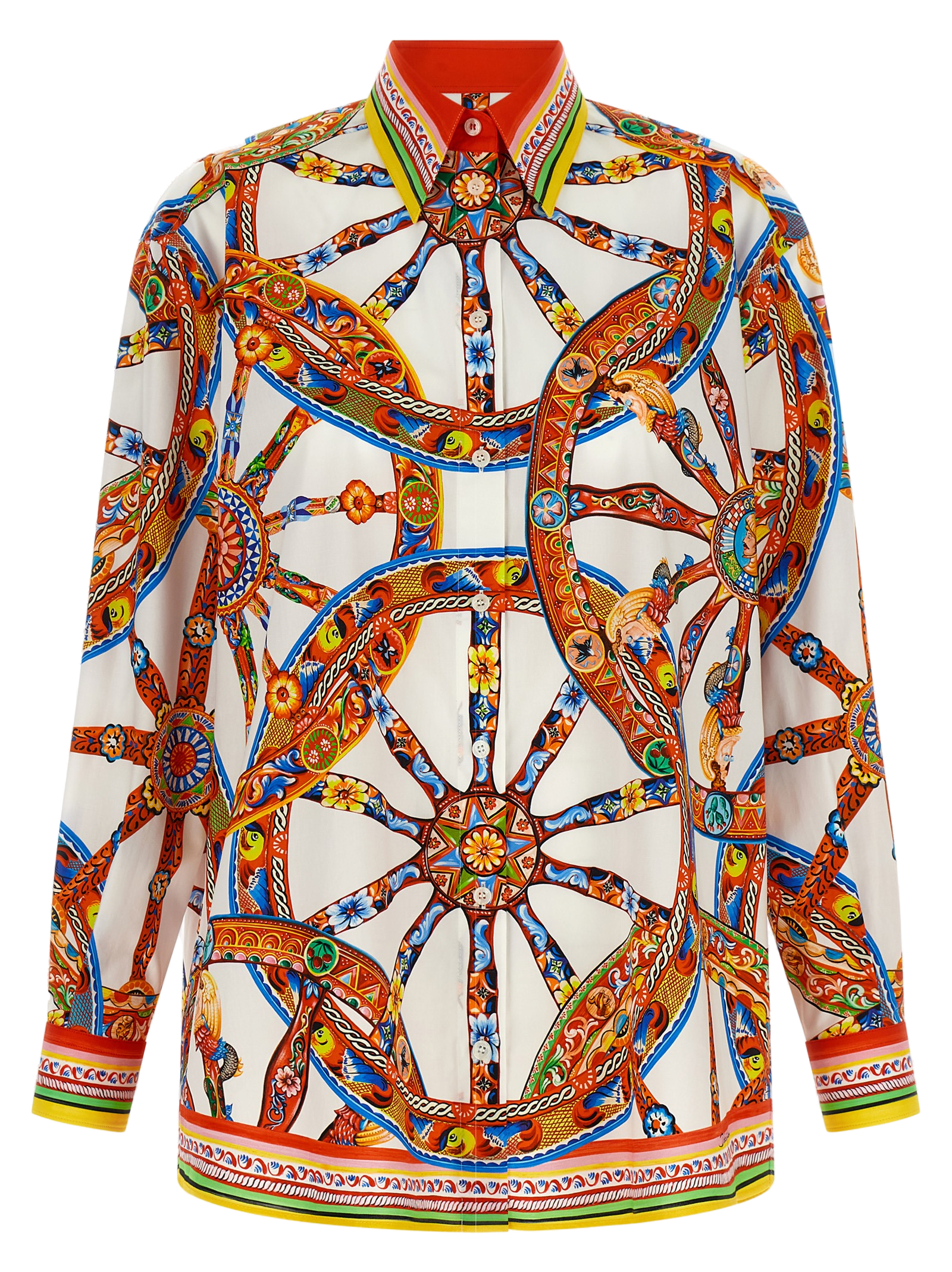 Dolce & Gabbana Chain Print Cotton Blouse — Multicolor