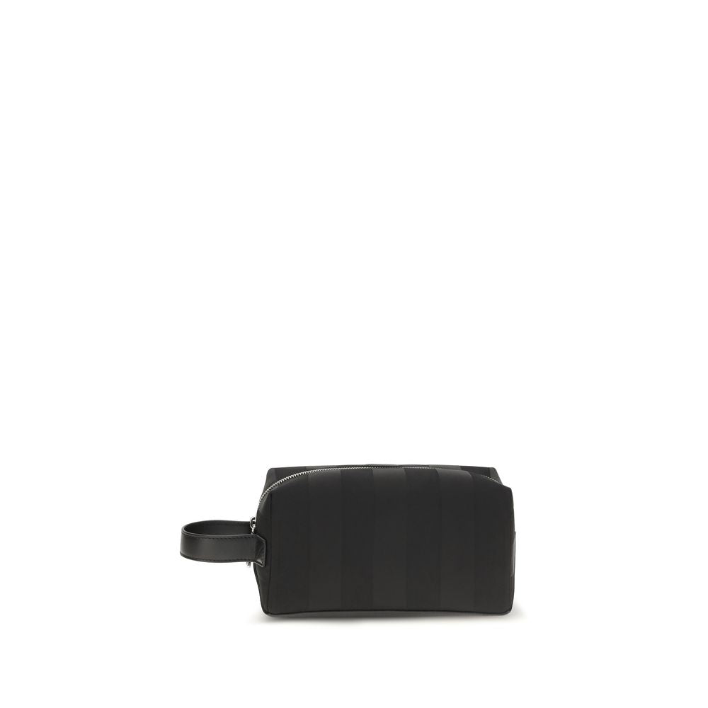 Fendi Striped Polyamide Wallet — Beige