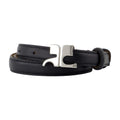 Courreges Logo-Buckle Leather Belt — Black