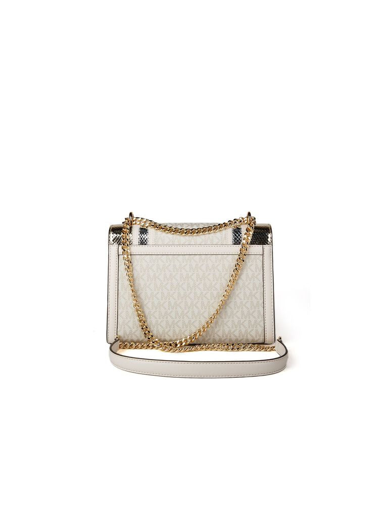 Michael Kors Chain-Trimmed Flap Crossbody Bag — Gold