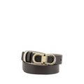 Ferragamo Gancini Logo Leather Belt — Brown