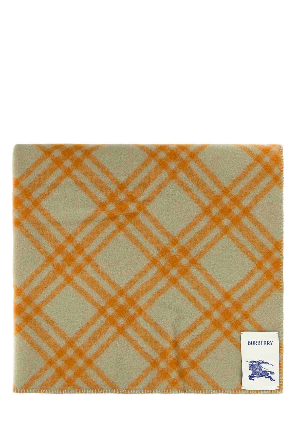Burberry Geometric Wool Blanket — Green