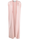 Valentino Side-Slit Silk-Blend Vest — Pink