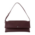 Courreges Leather Fold-Over Clutch — Burgundy
