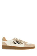 Burberry Argyle-Checkered Low-Top Sneaker — Beige