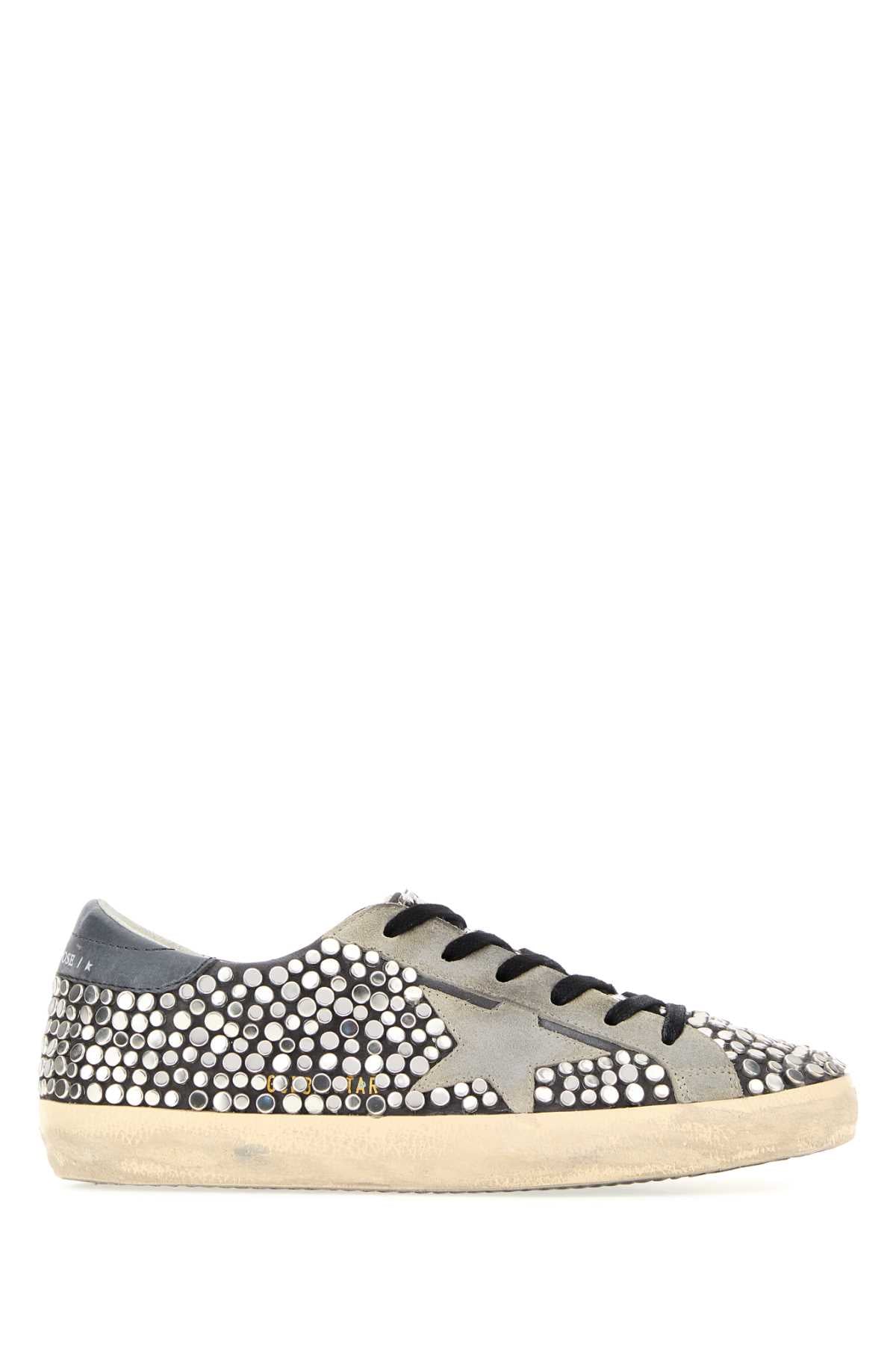 Golden Goose Deluxe Brand Studded Leather Low-Top Sneaker — Black
