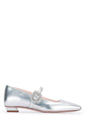 Roger Vivier Metallic Leather Flat — Silver