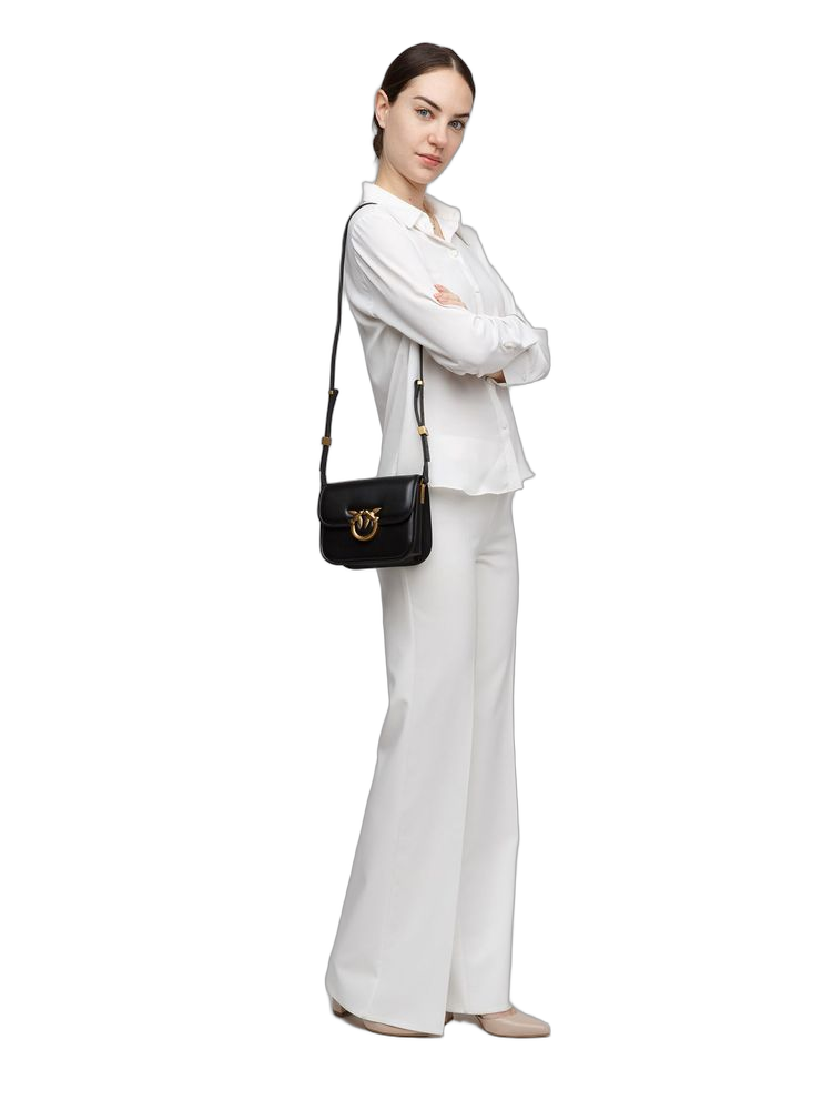 Pinko Love Box Crossbody Bag — Black