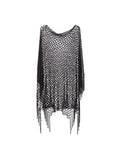 Liu Jo Open Mesh Net Shawl — Black