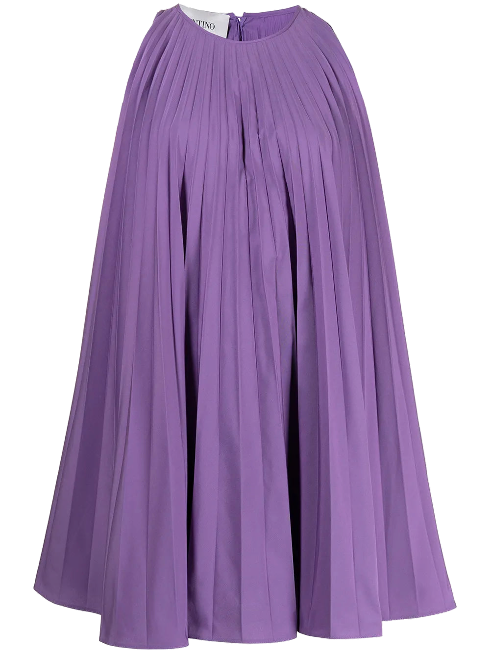 Valentino Pleated Sleeveless Minidress — Purple
