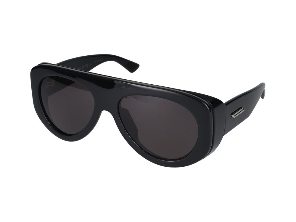 Bottega Veneta BV1362S Oversized Round Frame Sunglasses — Black