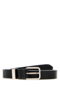 Jil Sander Silver-Buckle Leather Belt — Black