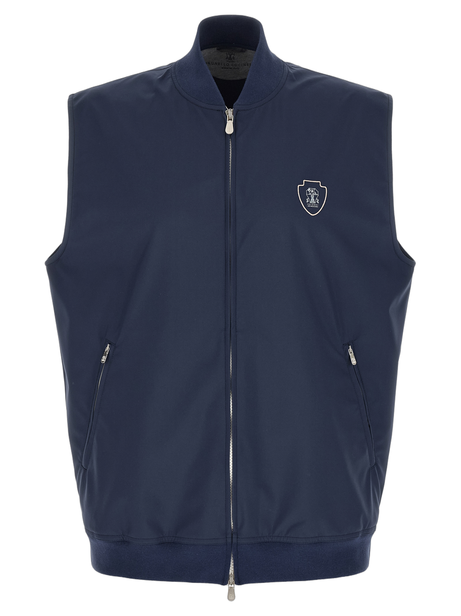 Brunello Cucinelli Water-Repellent Nylon Vest — Navy