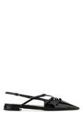Miu Miu Pointed-Toe Slingback Flat — Black