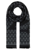 Alexander McQueen Skull Jacquard Wool Scarf — Gray