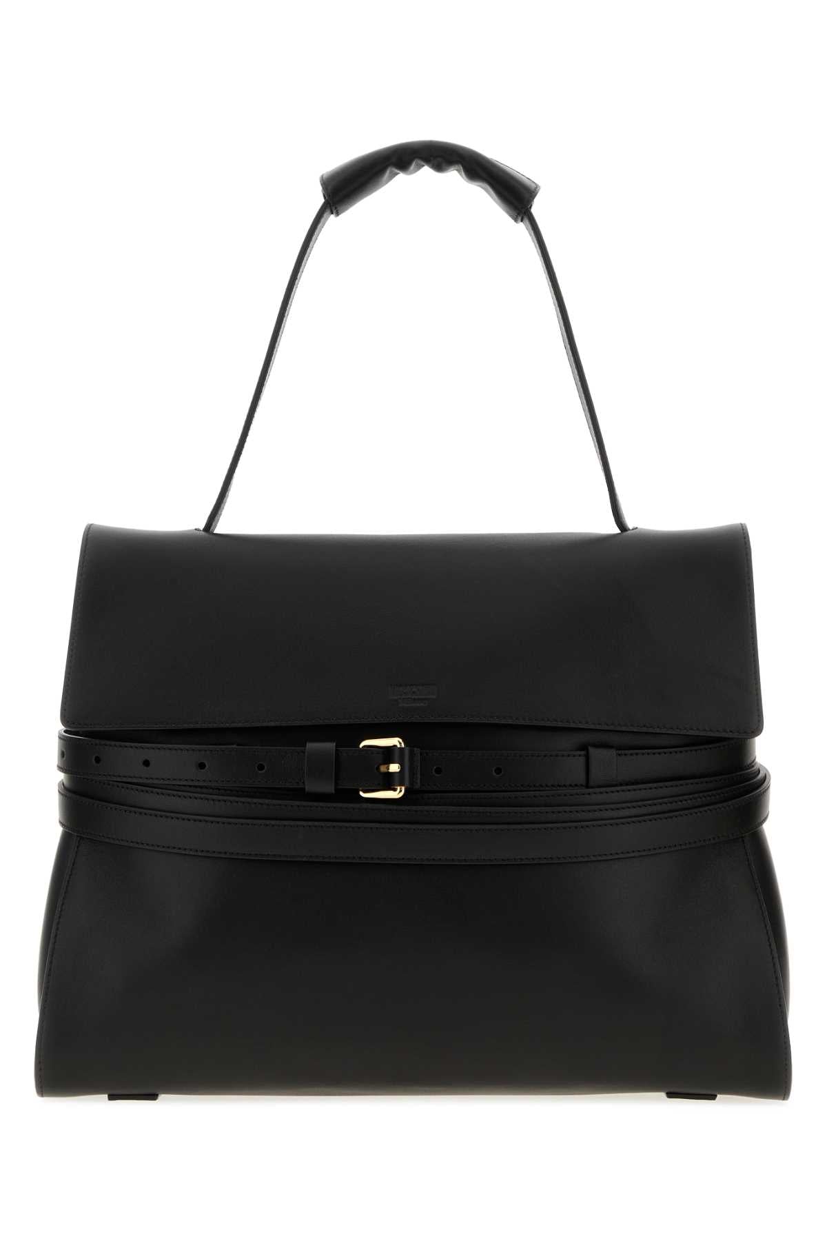 Moschino Leather Shoulder Bag — Black