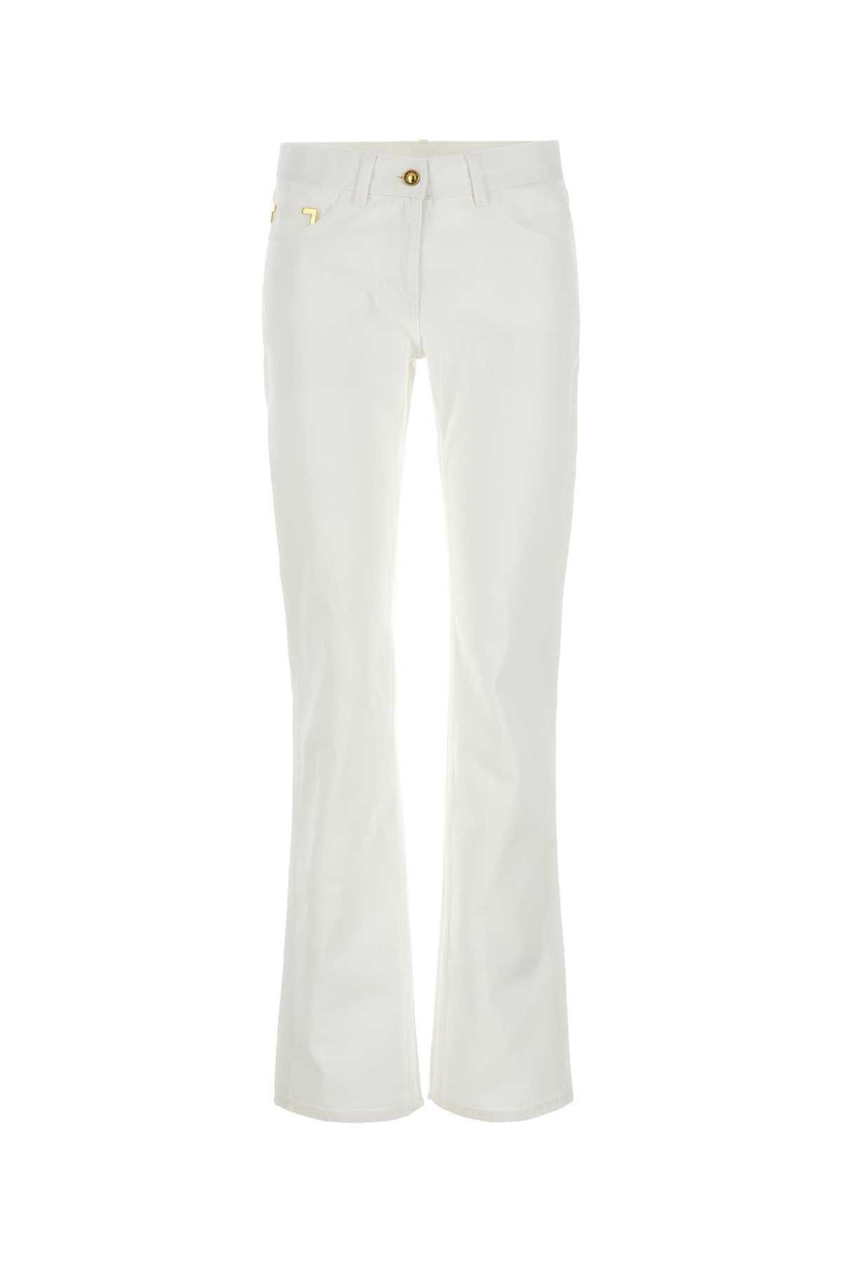 Palm Angels Flared Cotton Jeans — White