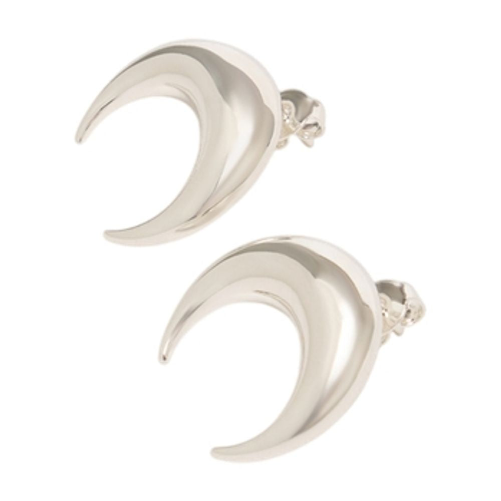Marine Serre Moon Earrings — Silver