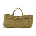 Margesherwood Suede Leather Shoulder Bag — Khaki