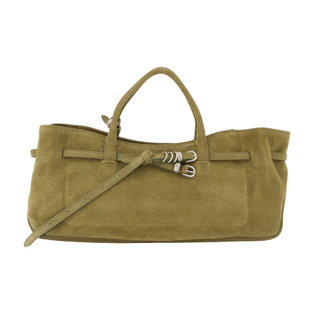 Margesherwood Suede Leather Shoulder Bag — Khaki