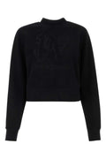 Palm Angels Logo-Embroidered Cotton Sweatshirt — Black