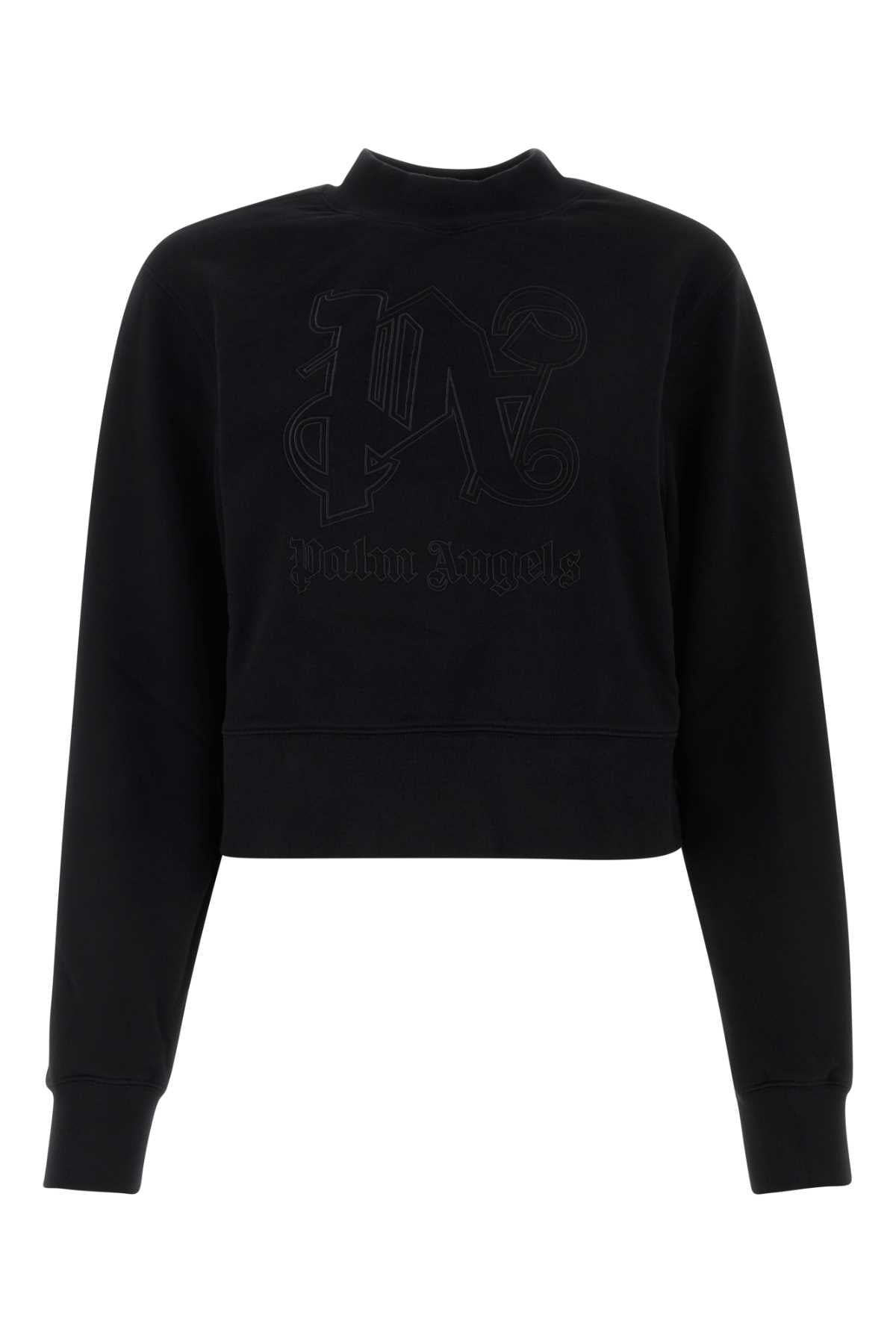 Palm Angels Logo-Embroidered Cotton Sweatshirt — Black