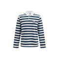 Burberry Striped Cotton Polo Shirt — Navy