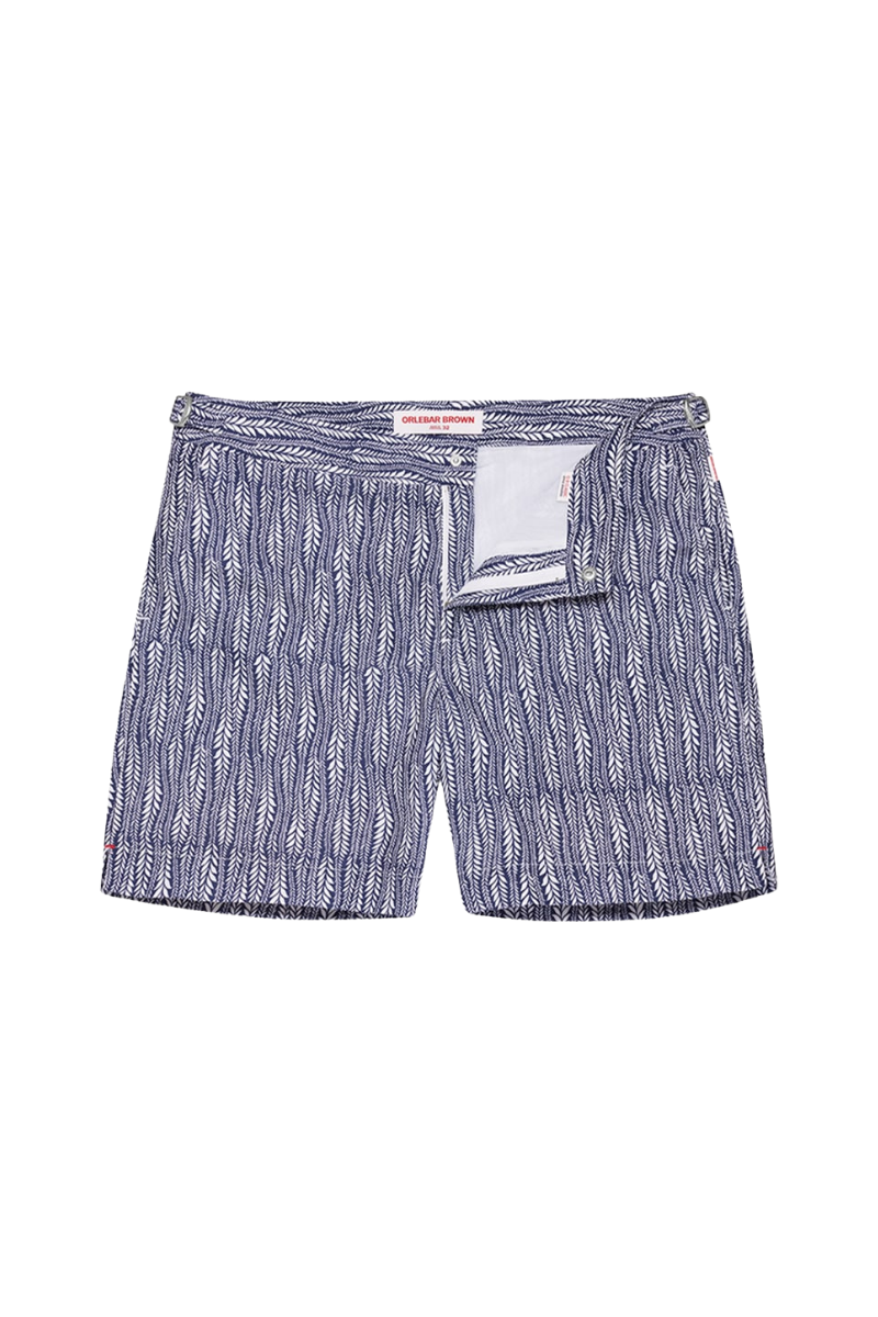 Orlebar Brown Fern-Patterned Shorts — Blue