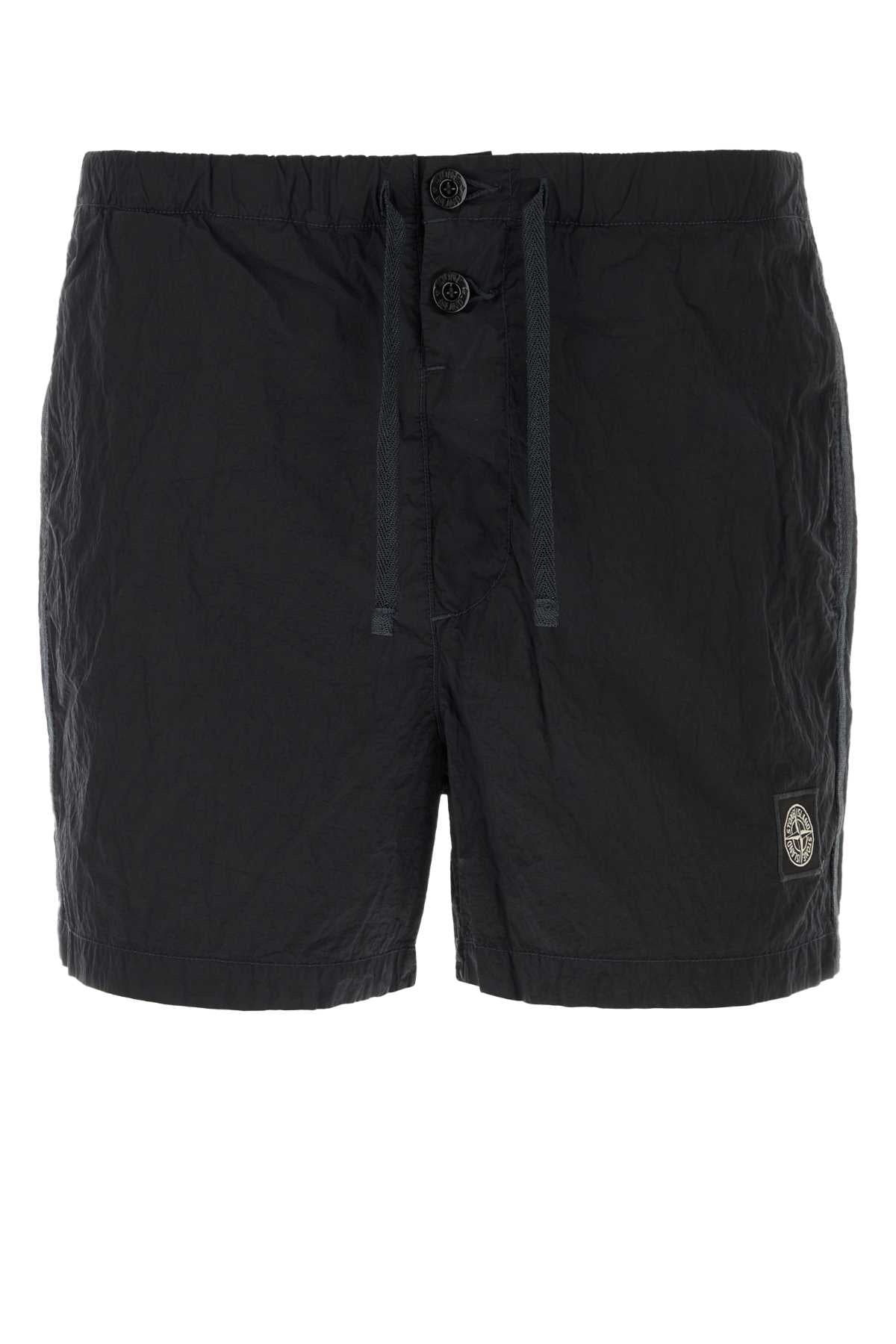 Stone Island Nylon Cargo Shorts — Navy