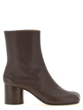 Maison Margiela Tabi Split-Toe Lamb Leather Ankle Boot — Brown