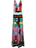 Valentino Graphic Print Silk Gown — Pink