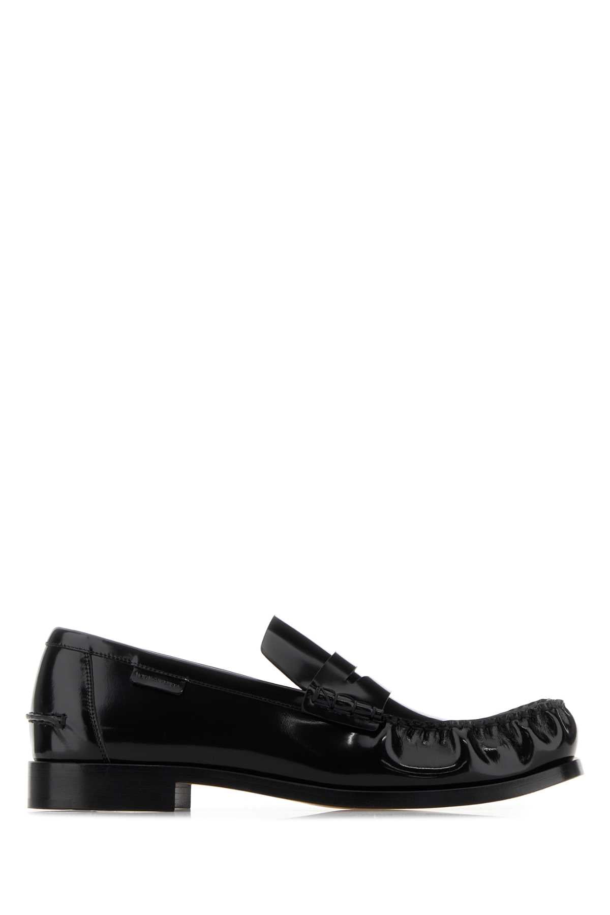 Bottega Veneta Ruched Leather Loafer — Black